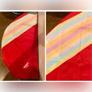 Vintage Newport Stripes Logo Pastel Diagonal Stripe Red Scarf 29” Square